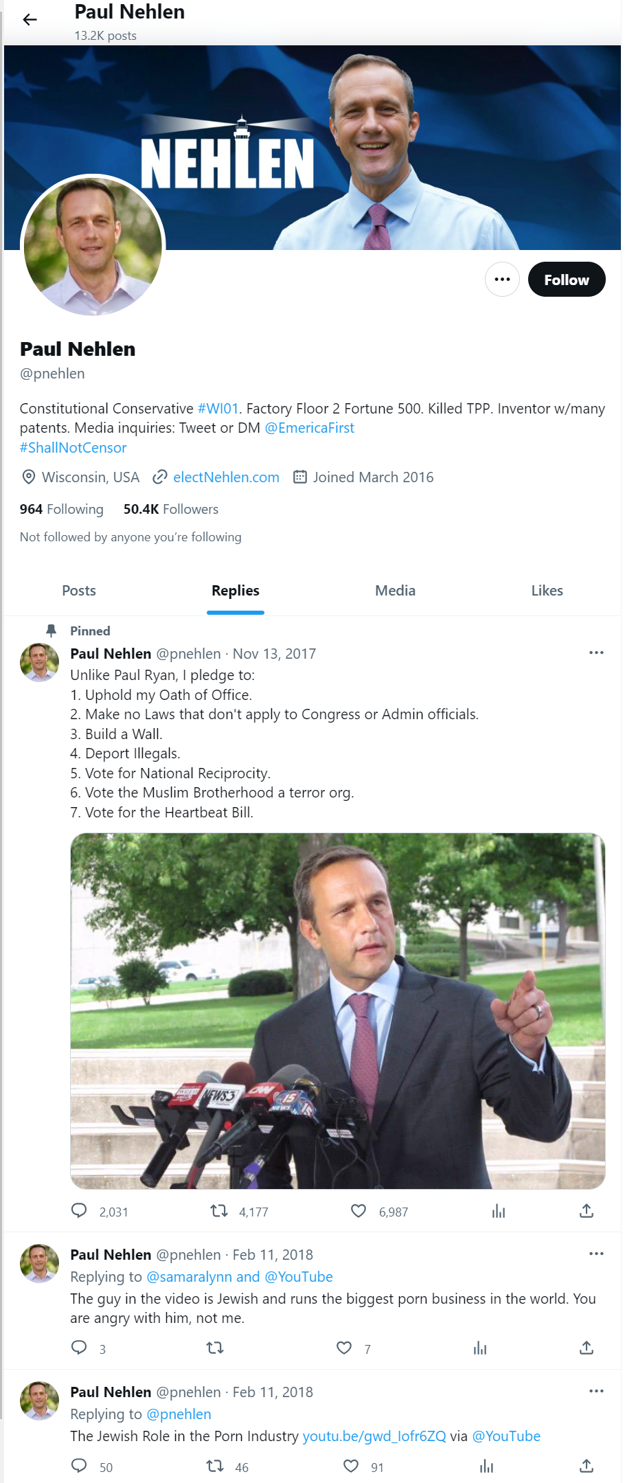 Nehlen's twitter feed