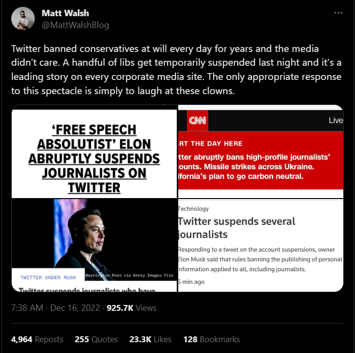 Walsh musk journalist tweet