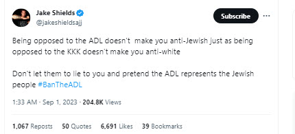 A screenshot of a tweet from Shields