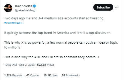 A screenshot of a tweet from Shields