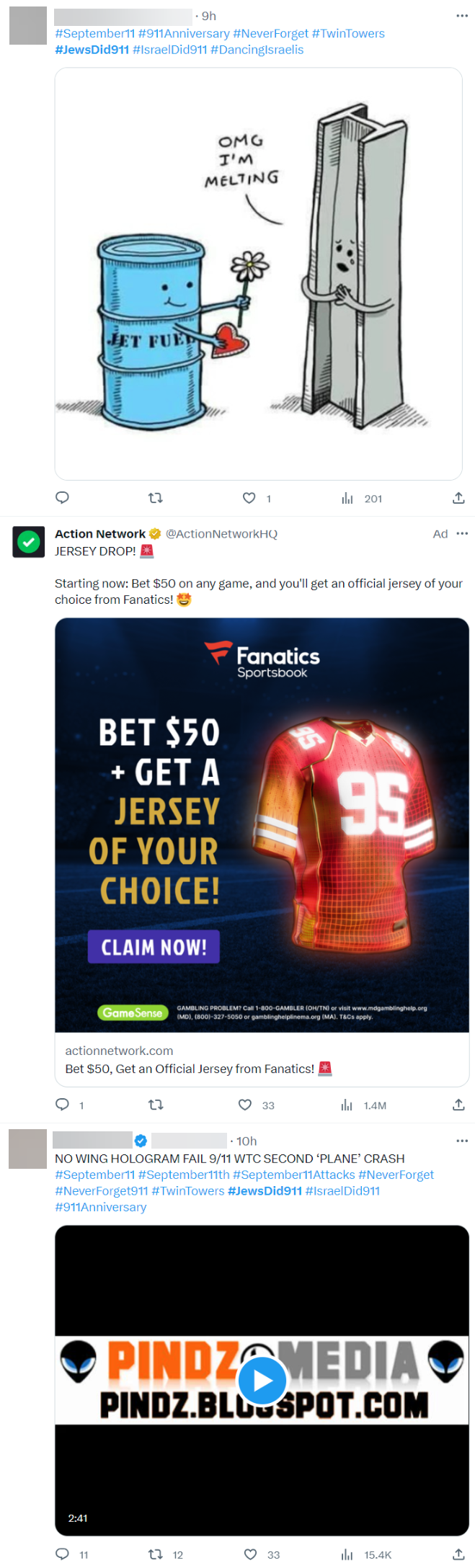 9/11 antisemitism: Action Network