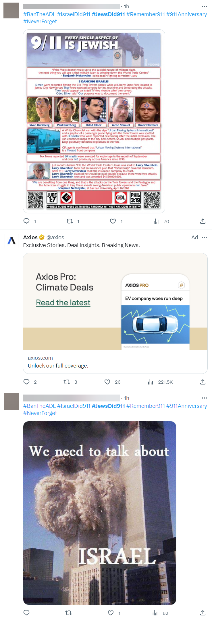 9/11 antisemitism: Axios