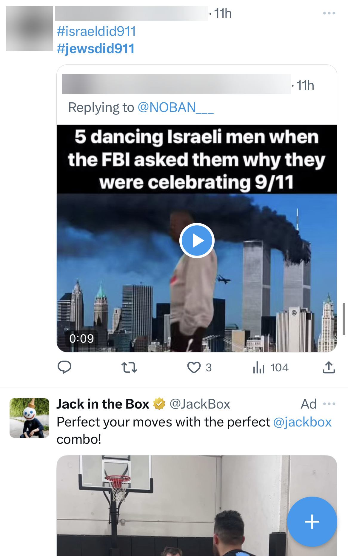9/11 antisemitism: Jack in the Box