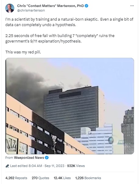 chris matenson 9.11 post on x