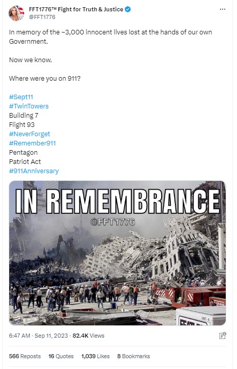 FFT1776 9.11 post on x