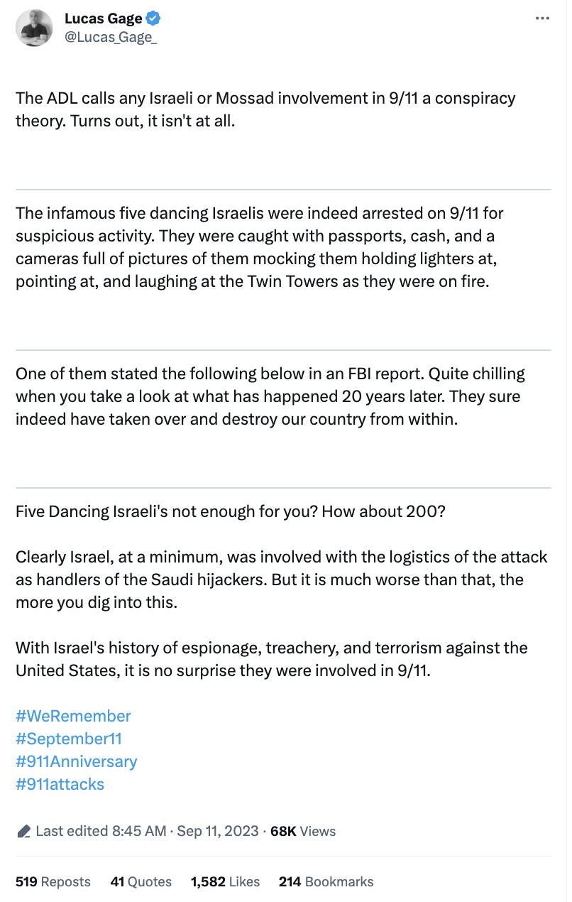 Lucas Gage's anti-semitic tweet