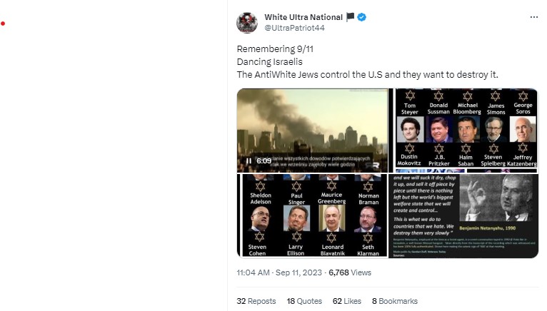 white ultra nationalist 9.11 X post