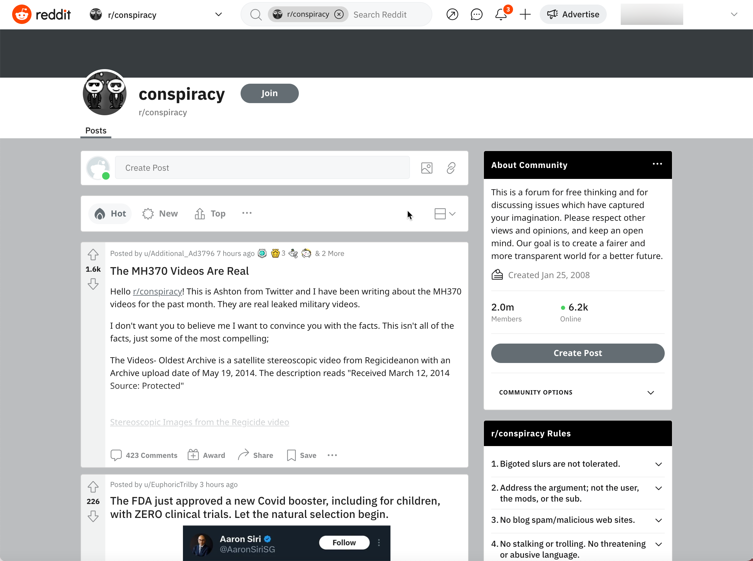 r/conspiracy number of users