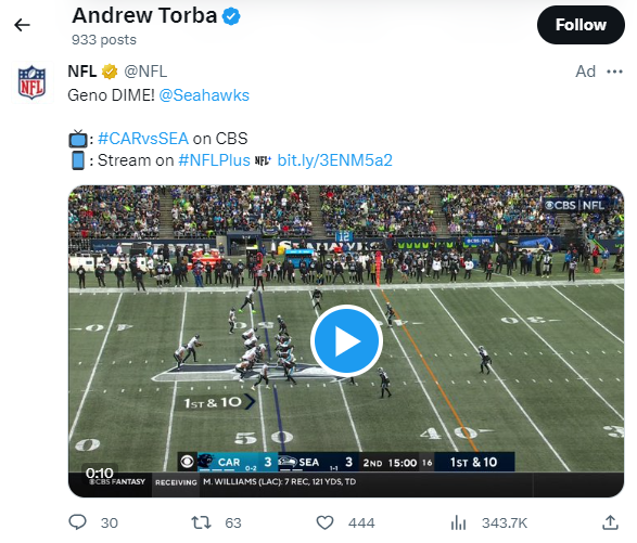 NFL ad on Andrew Torba