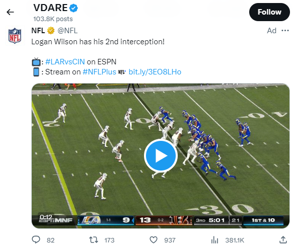NFL ad on VDare