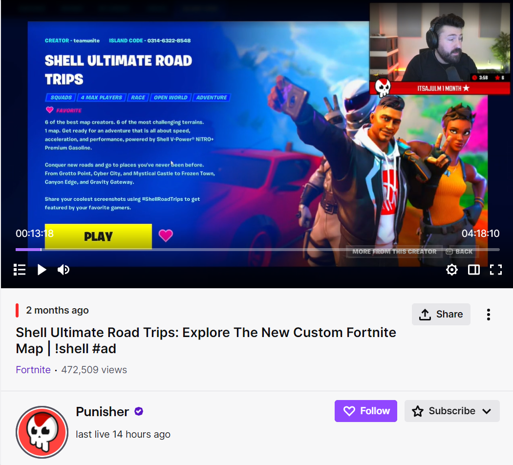 Punisher Shell Ultimate Road Trips 8.14.23