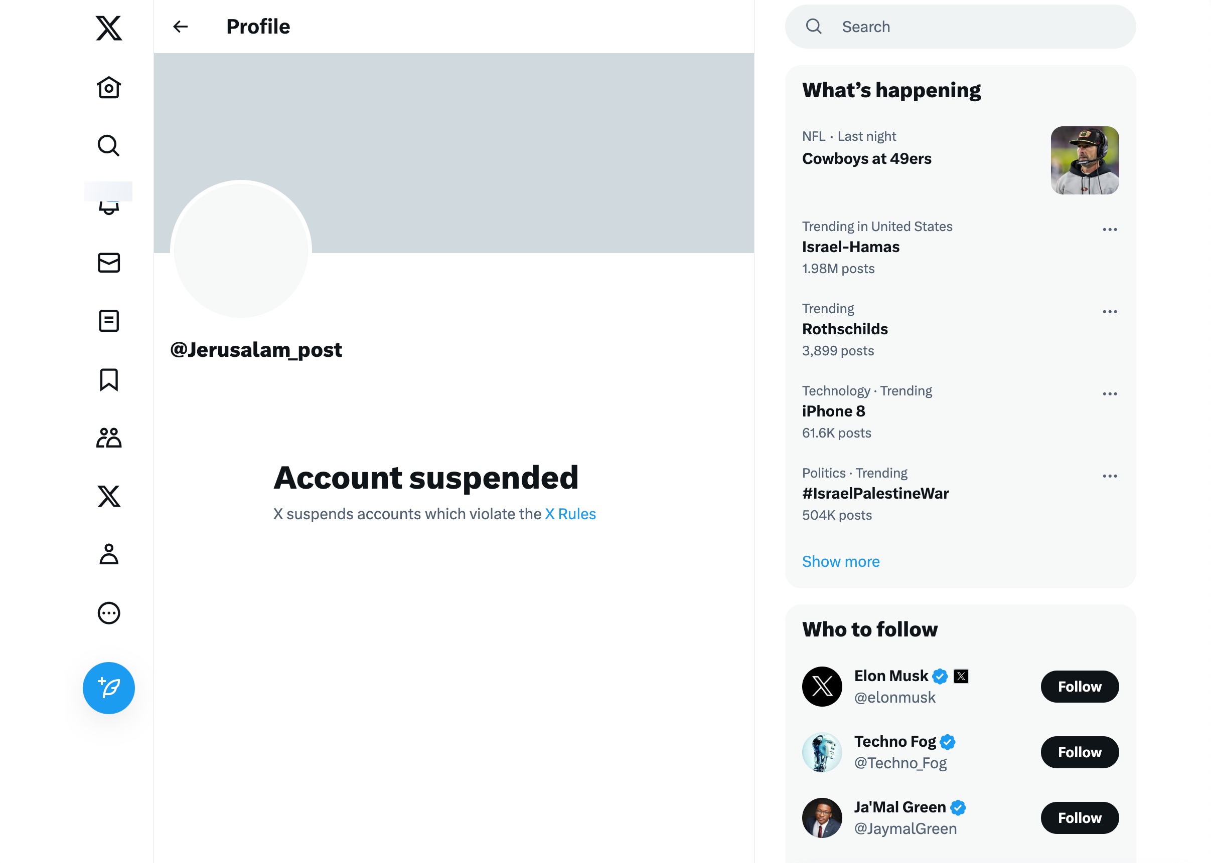 image of twitter account