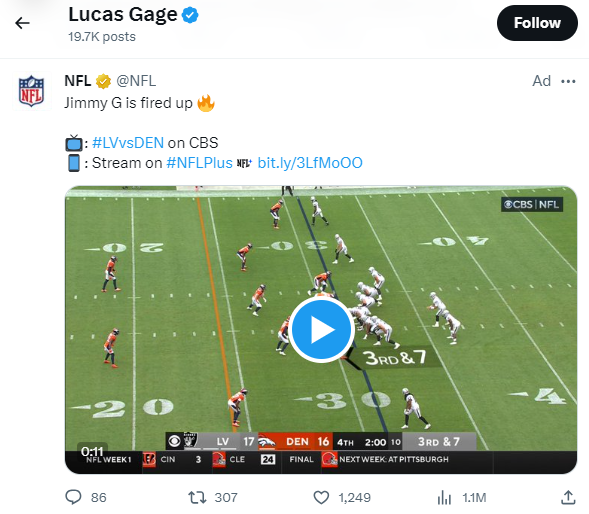 Lucas Gage and the NFL