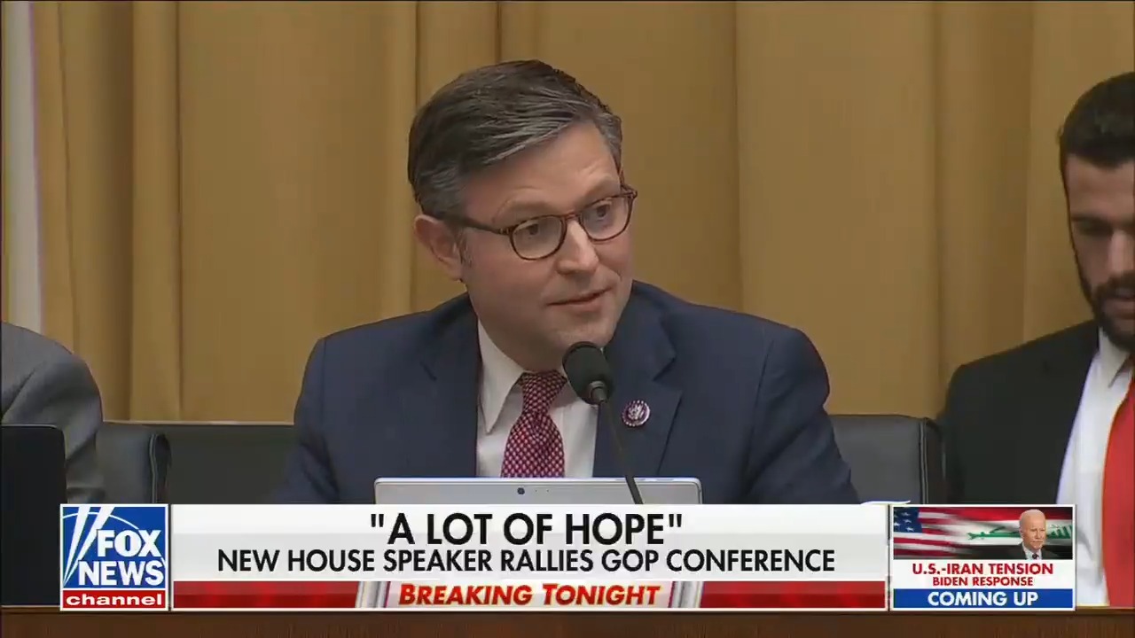 Fox News’ evening lineup ignores new House speaker Rep. Mike Johnson’s