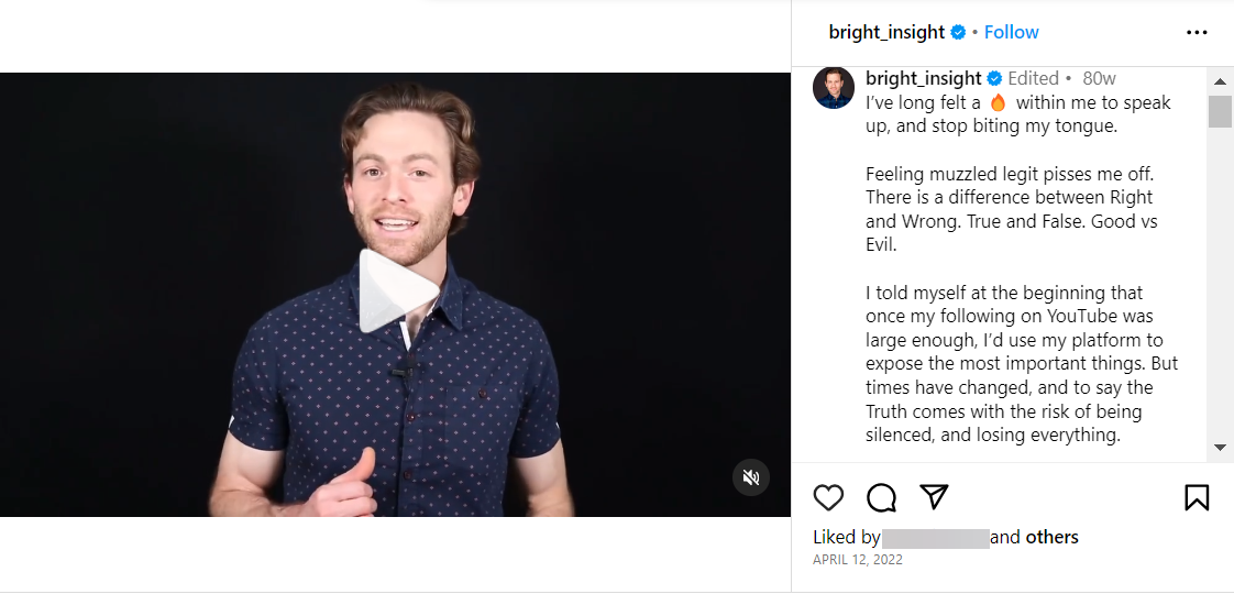 Corsetti Instagram post