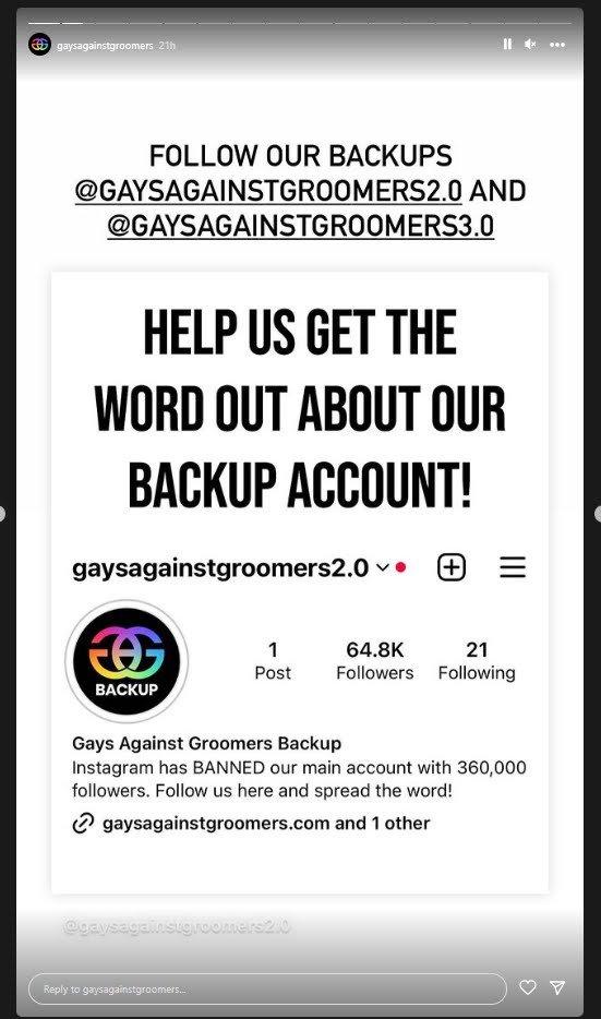 A screenshot of a story post from GAG