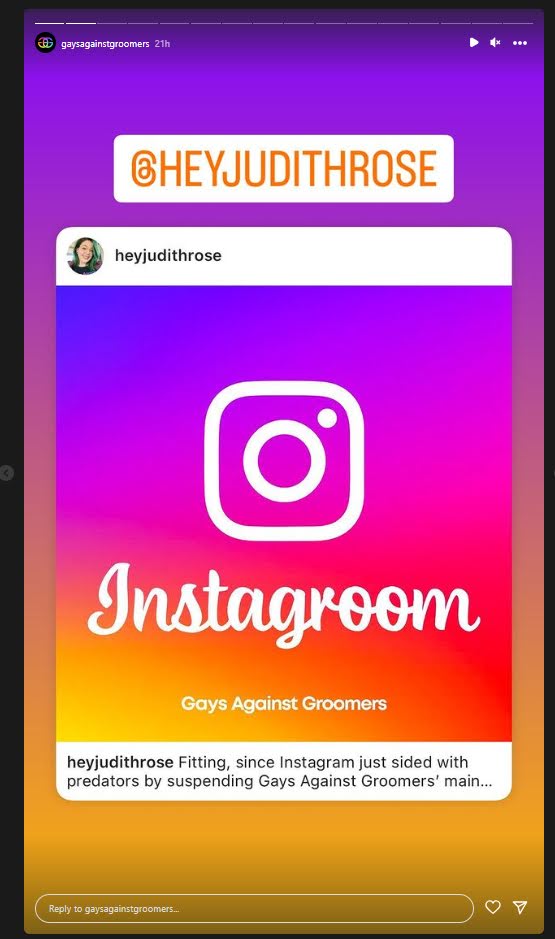 A screenshot of a post on GAG's story