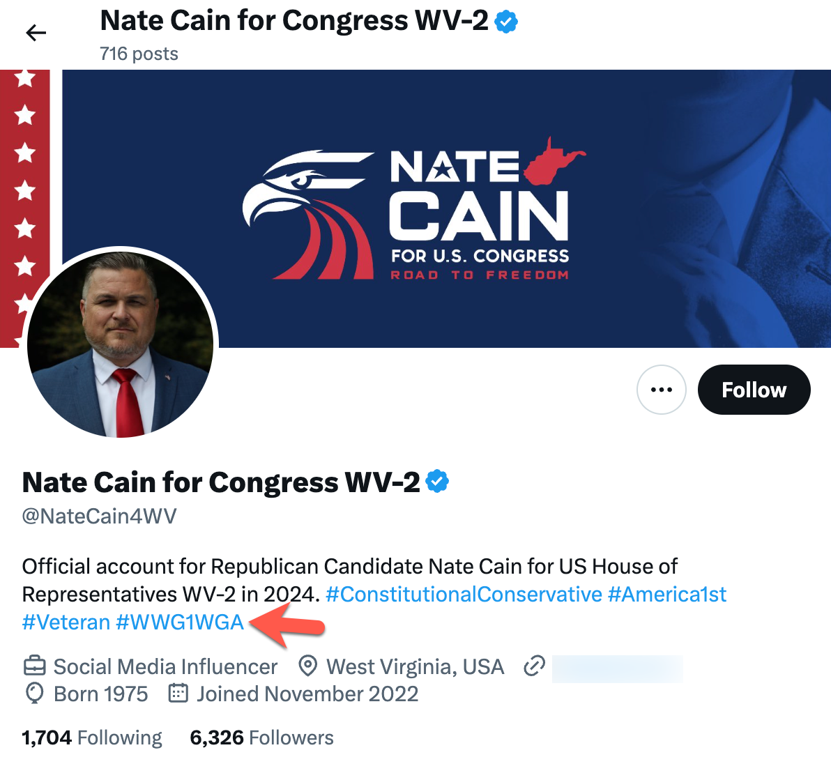 Nate Cain X profile