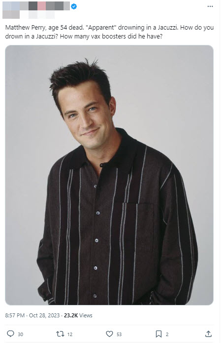 A screenshot of a post from a verified X user