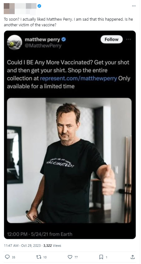 A screenshot of a post from a verified X user