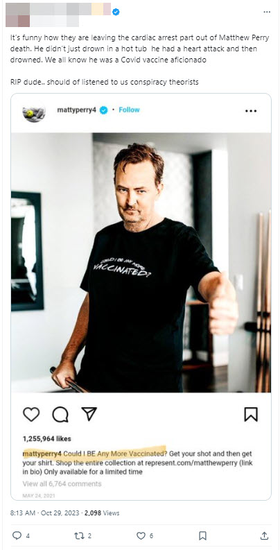 A screenshot of a post from a verified X user