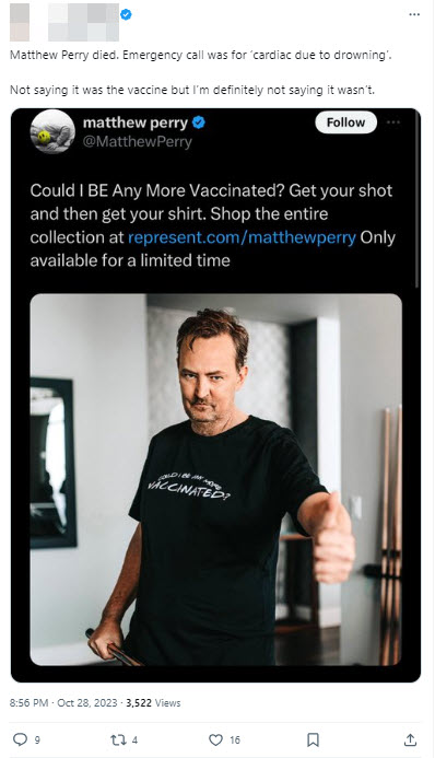 A screenshot of a post from a verified X user