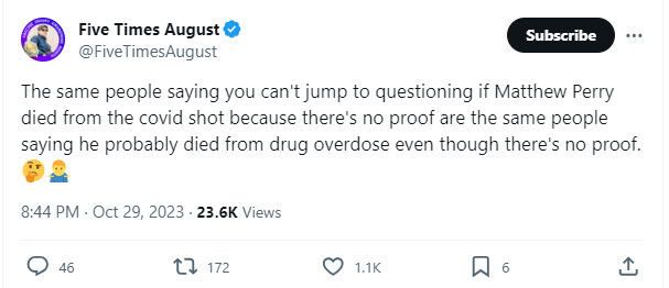 A screenshot of a post from a verified X user