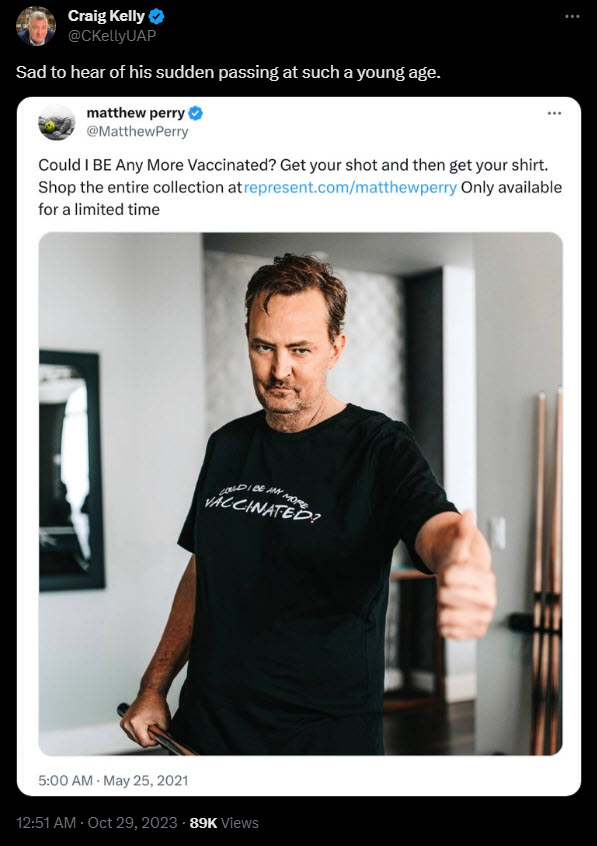 Craig Kelly perry post