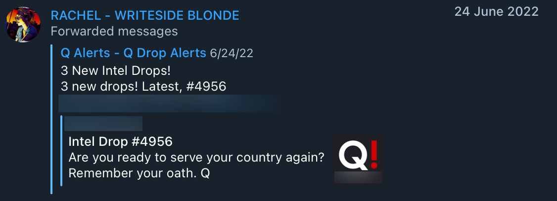 Rachel Writeside Blonde QAnon