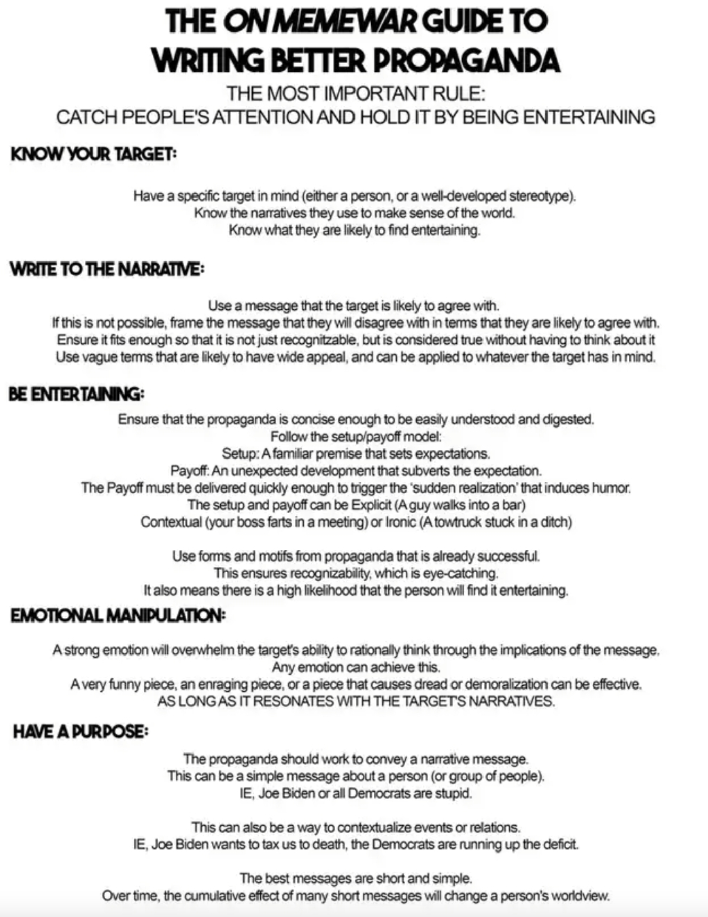memewar propaganda guide
