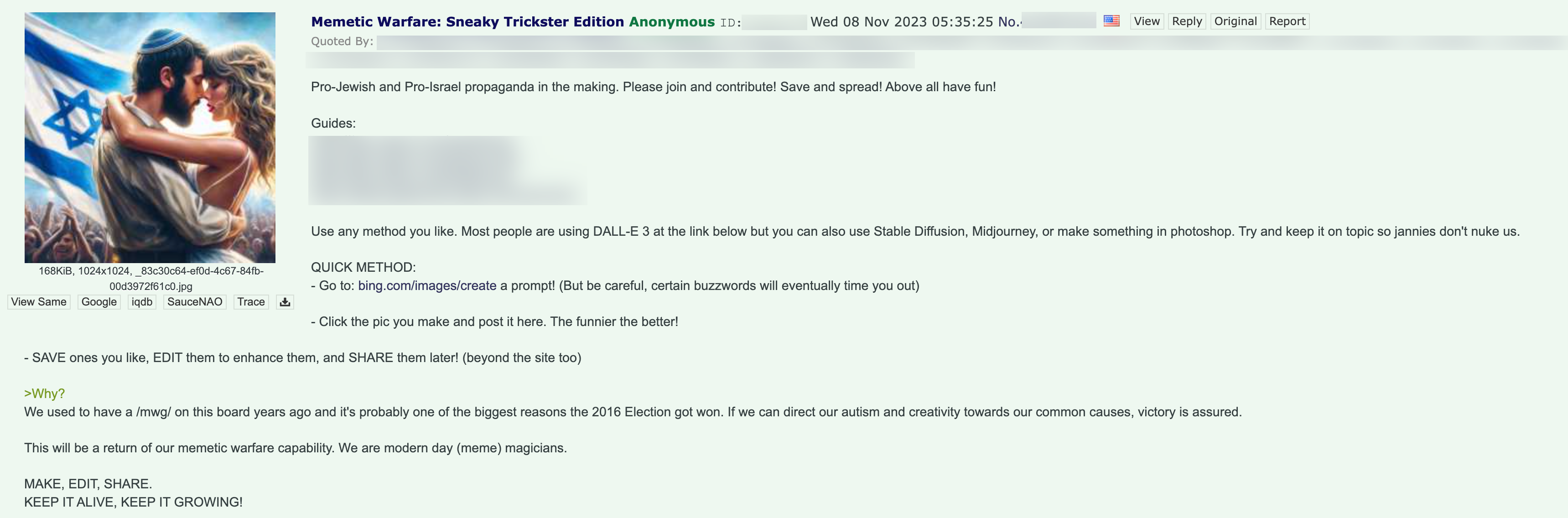 4chan AI images Israel