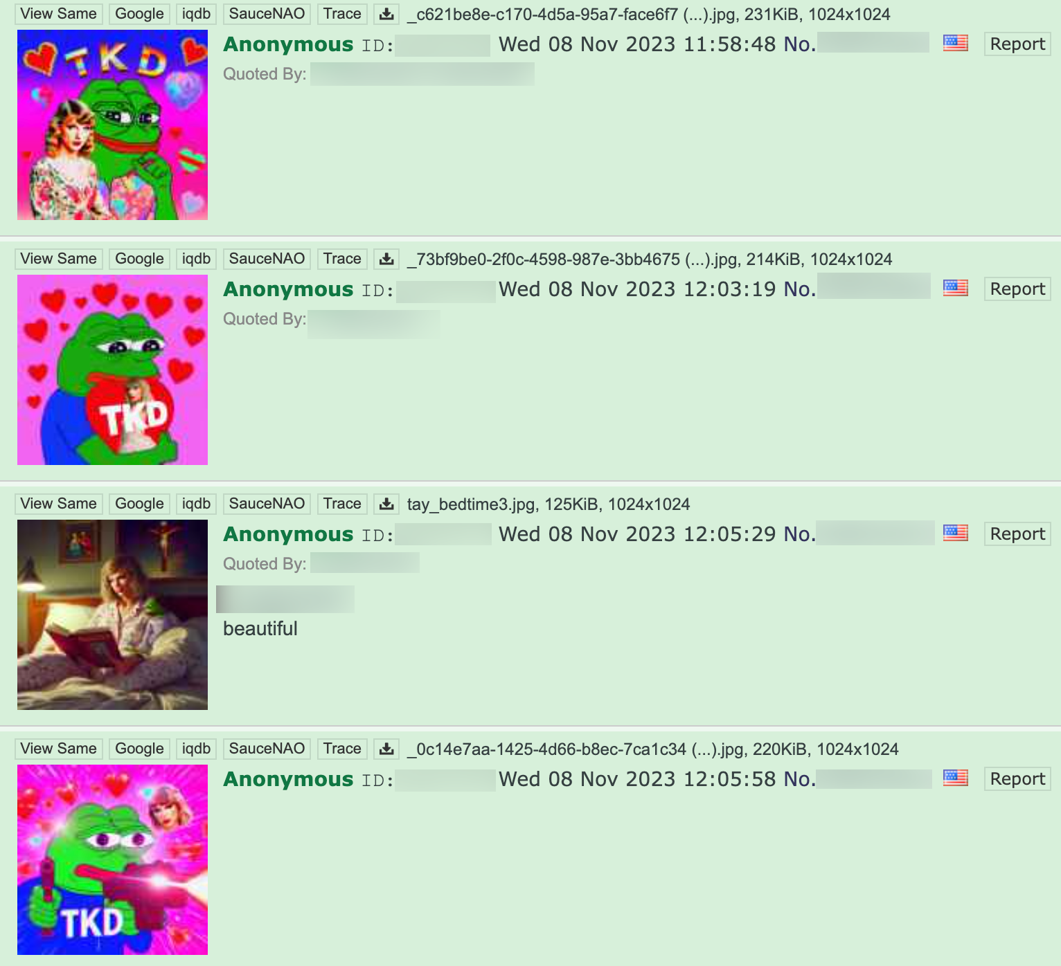 4chan AI images Taylor Swift Pepe