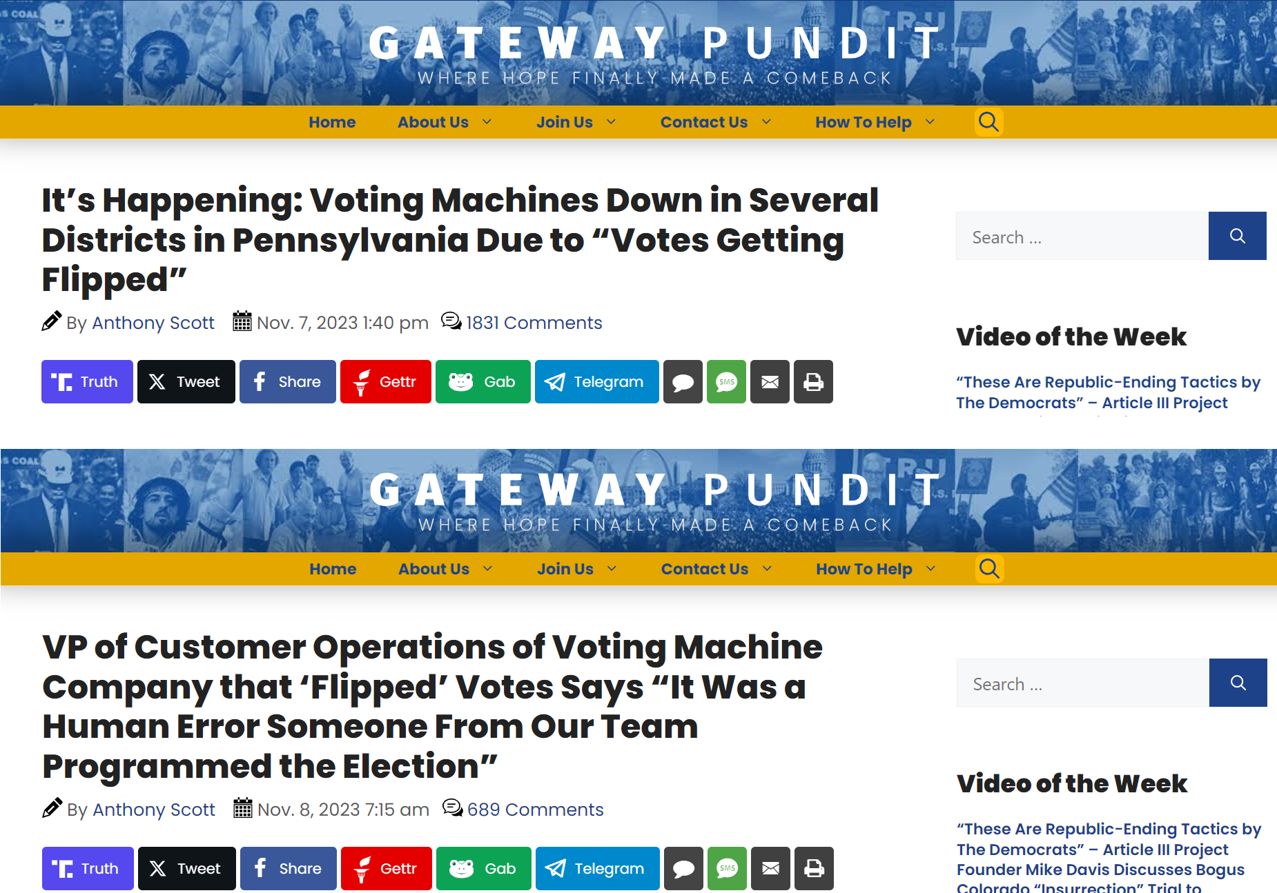 gateway pundit collage about PA