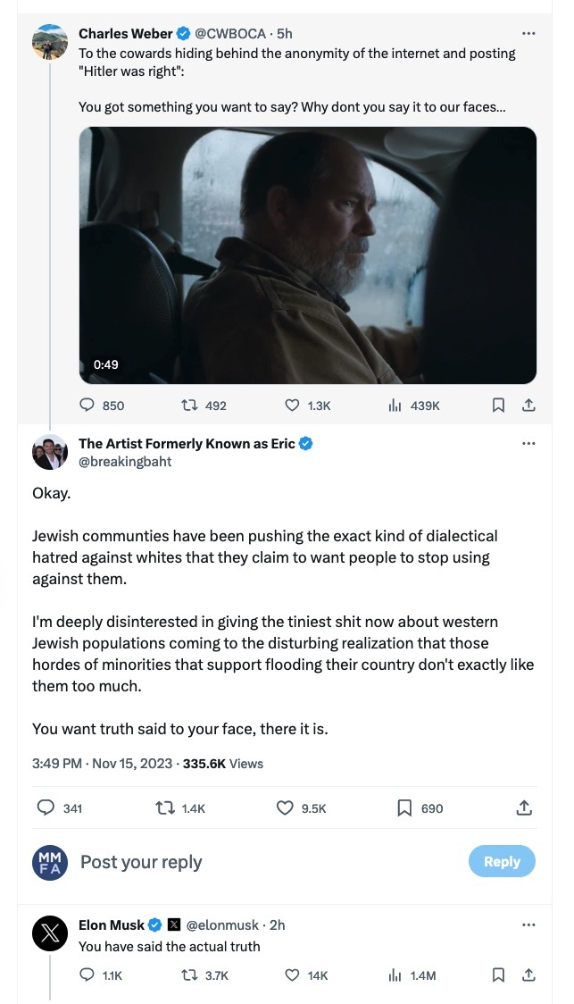 Thread that Elon was replying to