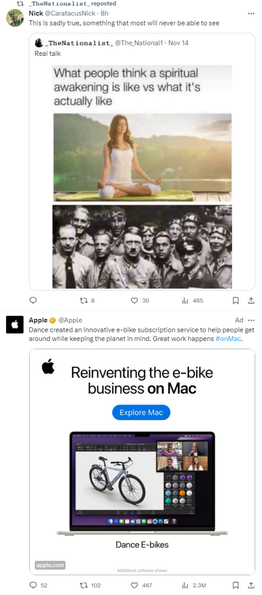 Pro-Nazi content and an Apple ad