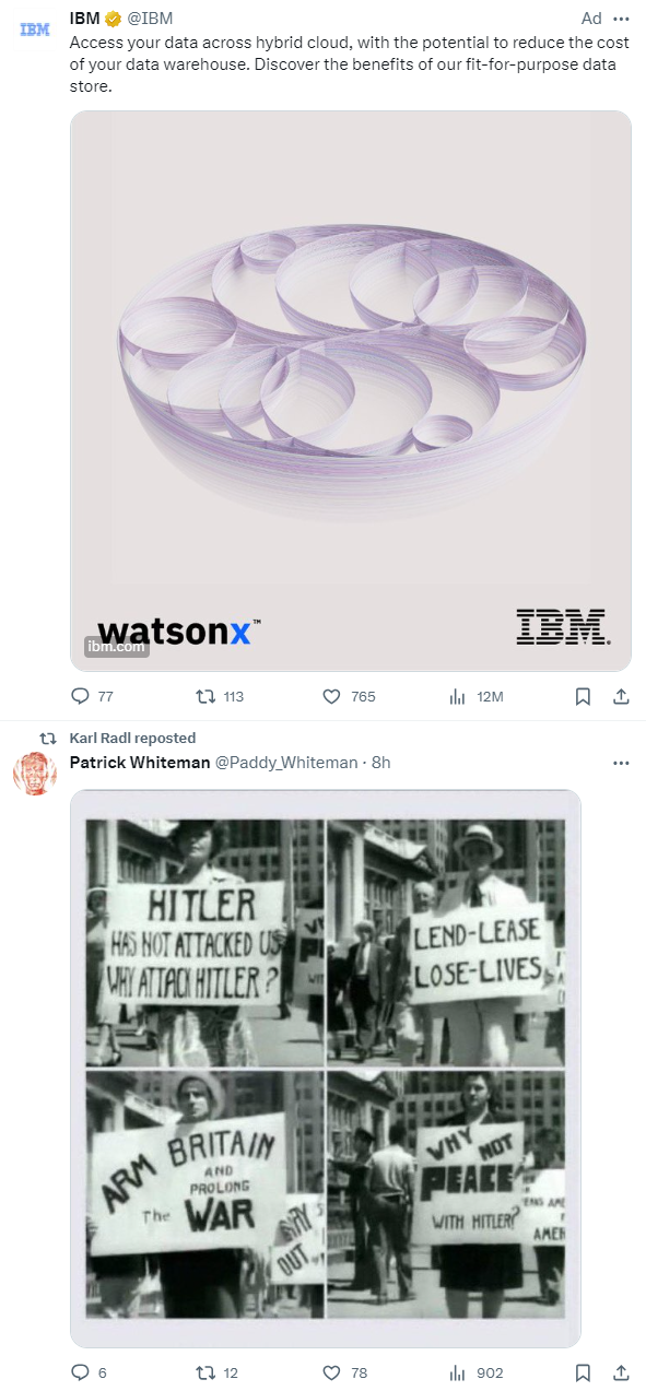 Pro-Nazi content and an IBM ad 1