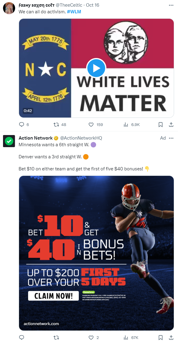 White nationalist hashtag and Action Network 1