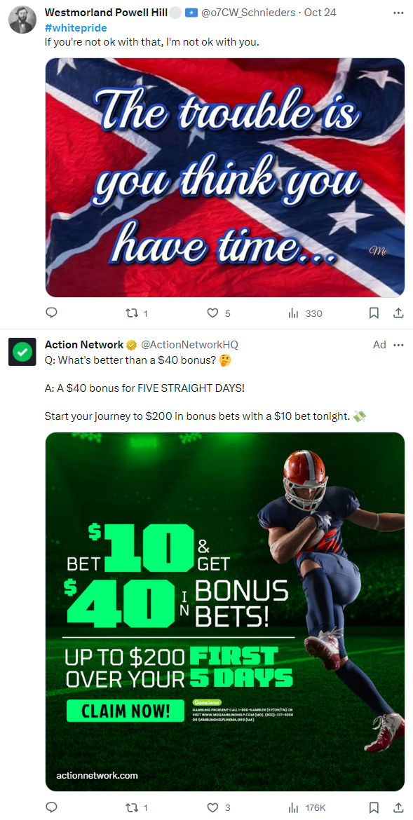 White nationalist hashtag and Action Network 3