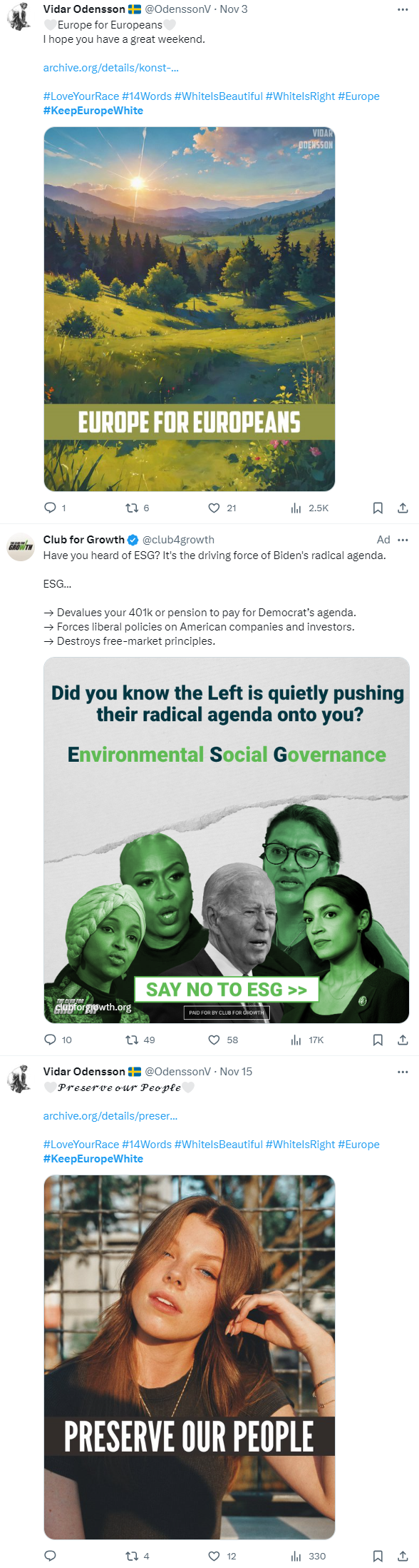 White nationalist hashtag and Club for Growth 1