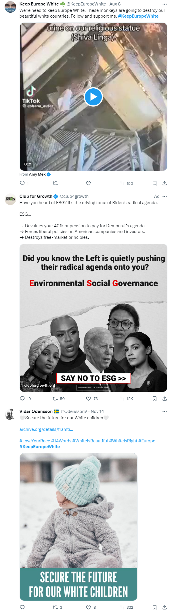 White nationalist hashtag and Club for Growth 2