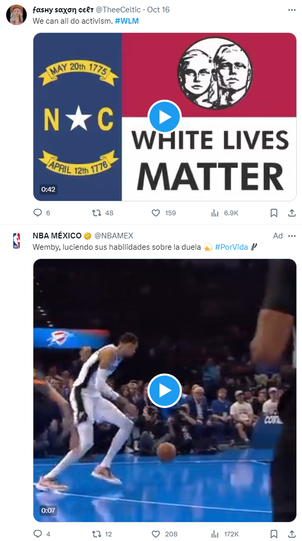 White nationalist hashtag and NBA Mexico 1