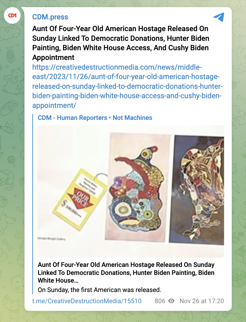 CDM posting their story to Telegram