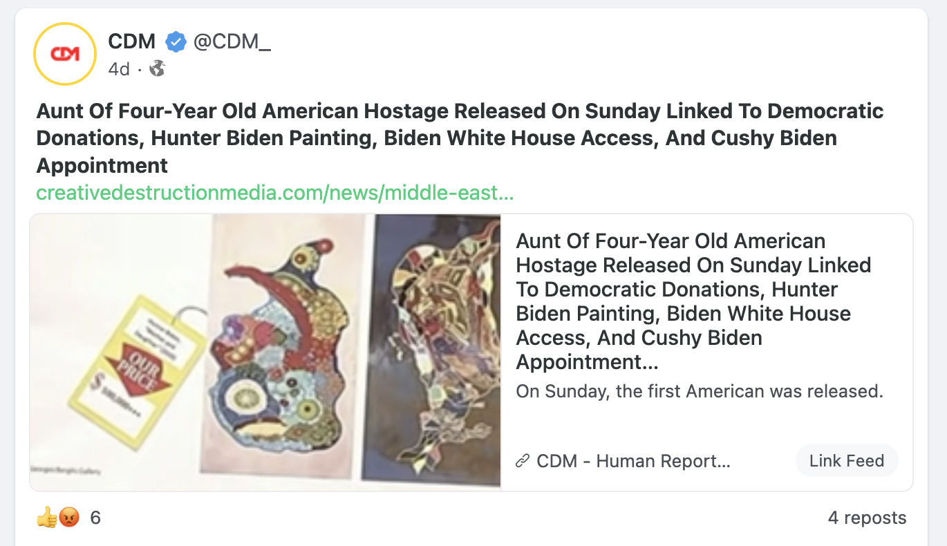 CDM posting their story to Gab
