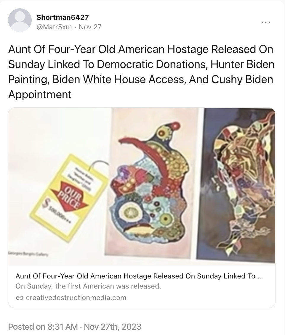 User posting CDM's story to Gettr