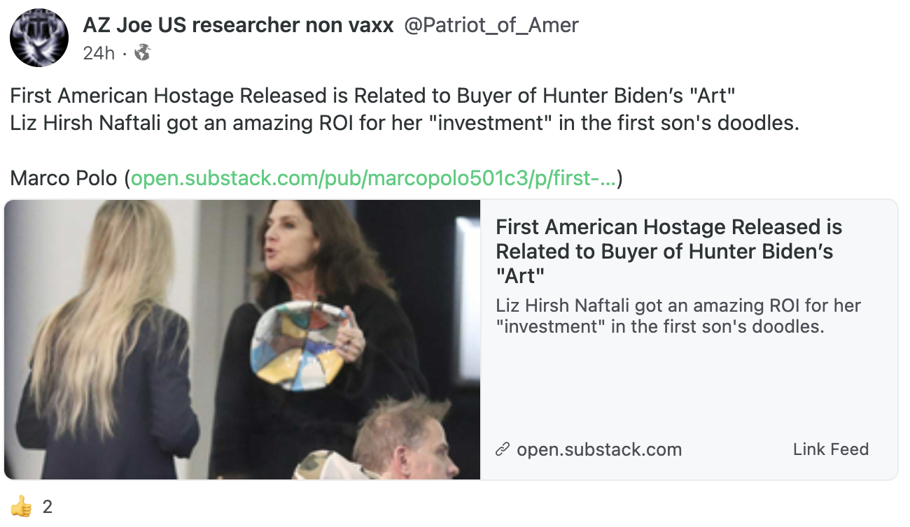 User posting CDM's story to Gab 