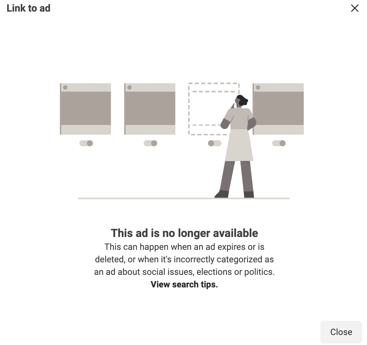 Meta ad no longer available