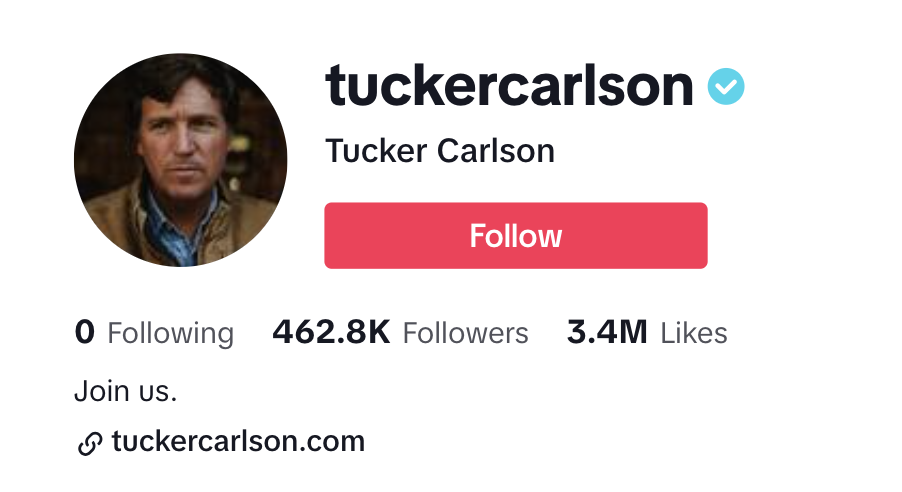 Carlson TT follower count