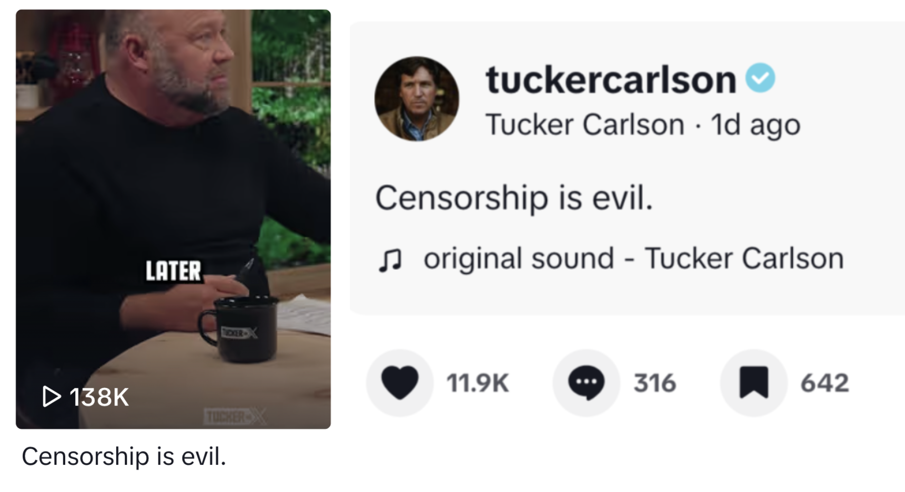 tucker TT views/likes