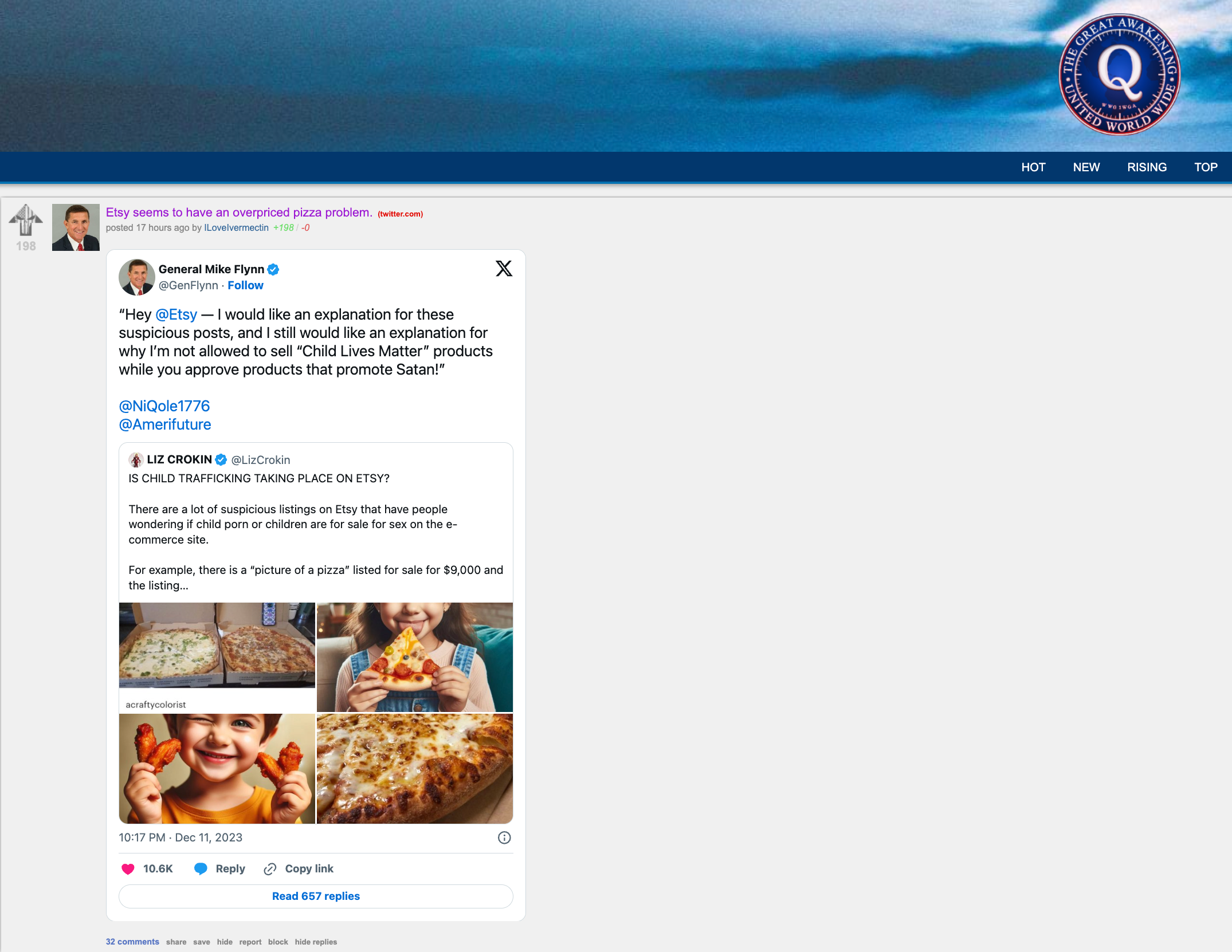 Etsy QAnon forum