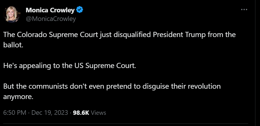 Colorado round up Monica Crowley tweet 1